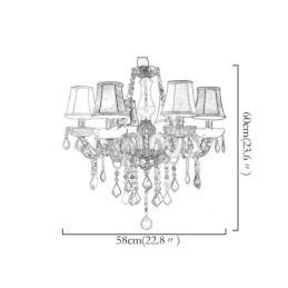 Grande lustre de cristal colorido europeu pendente