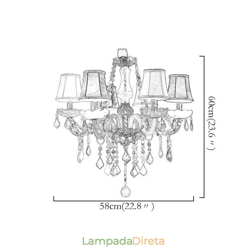Grande lustre de cristal colorido europeu pendente