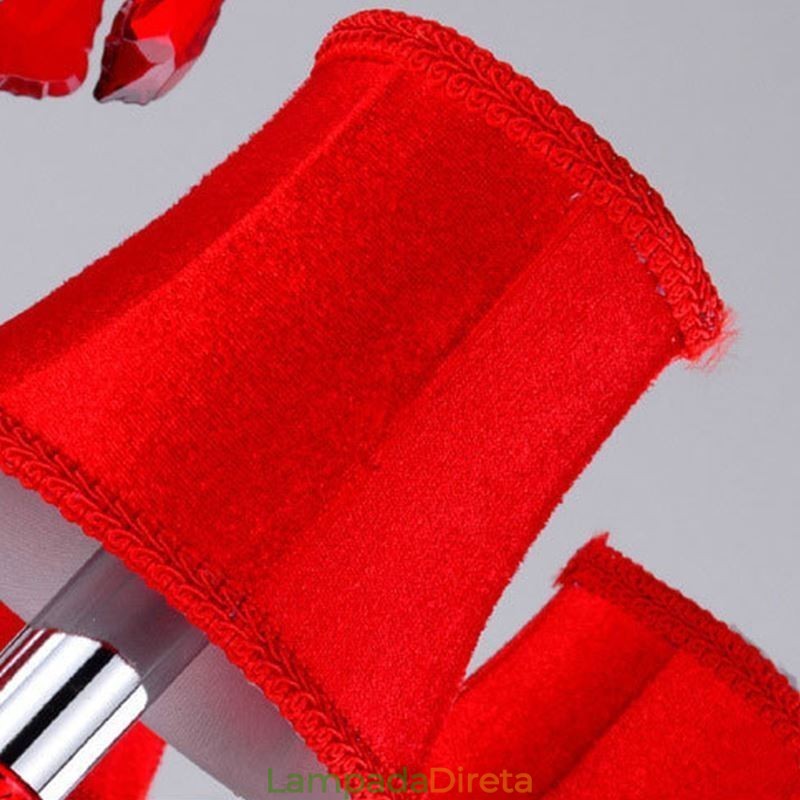 Lustre de cristal de luxo europeu vermelho cor pingente luz