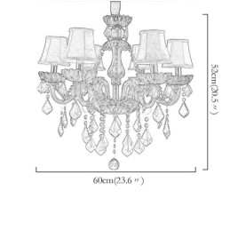 Lustre de cristal elegante europeu, cor vermelha, pingente de luz