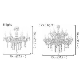 Elegante lustre de cristal europeu grande luz pendente