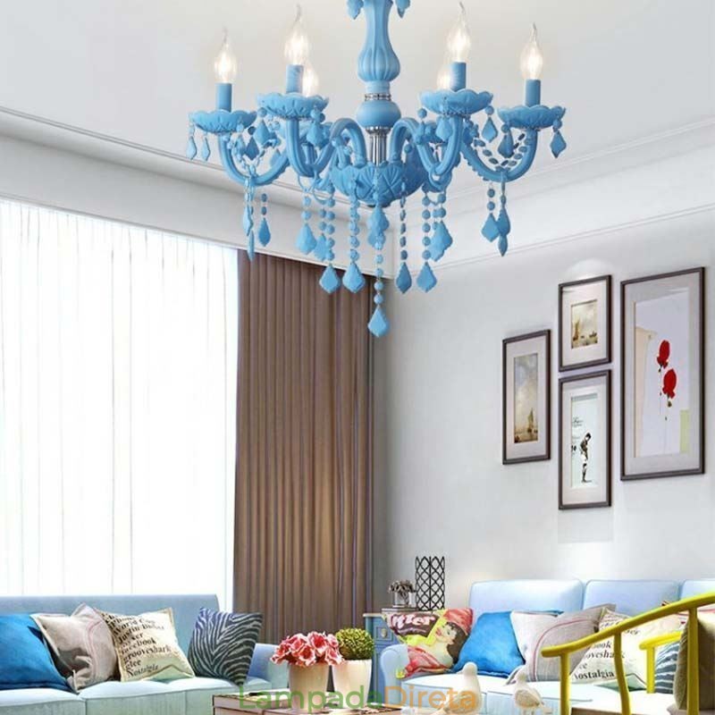 Elegante lustre de cristal europeu grande luz pendente