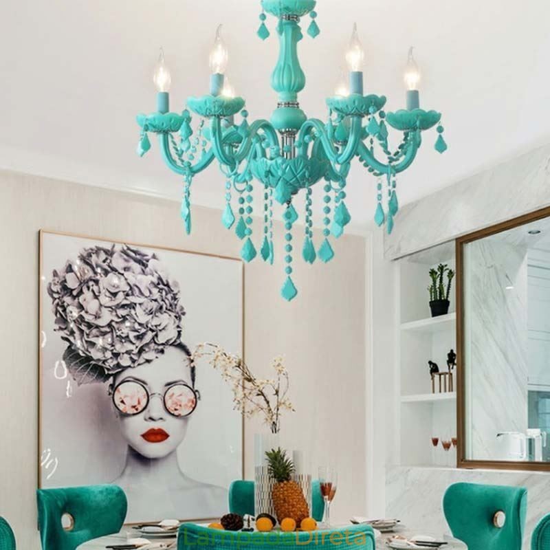 Elegante lustre de cristal europeu grande luz pendente