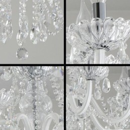 Elegante lustre de cristal europeu cor branca luz pendente