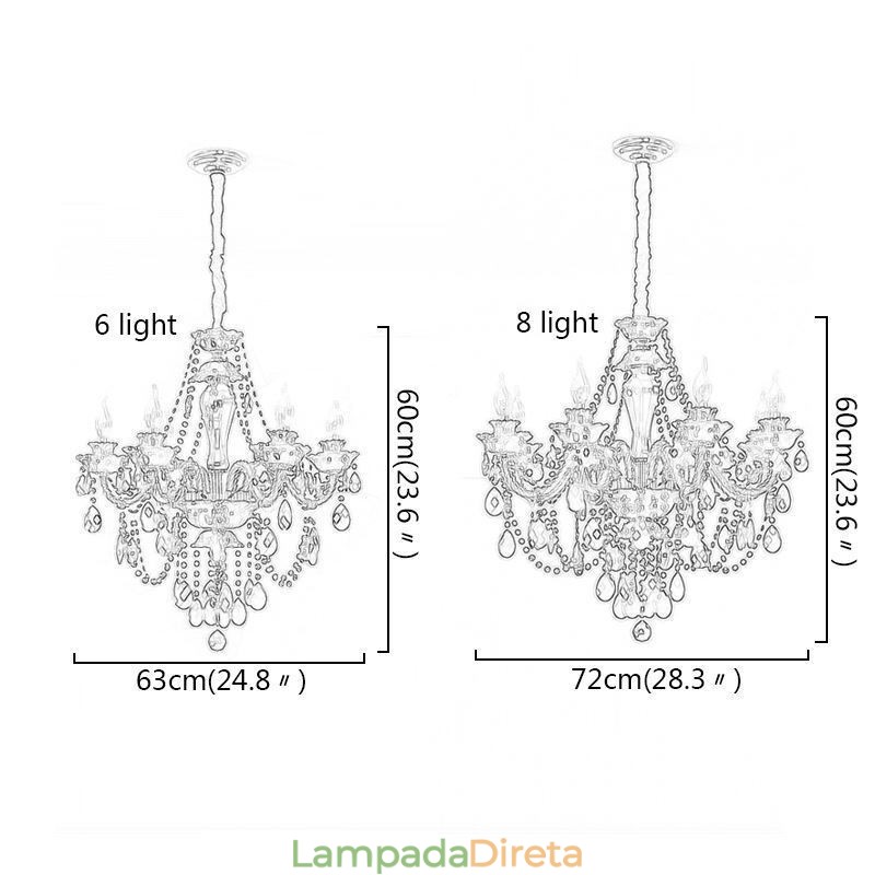 Lustre de Cristal de Luxo Europeu Preto 10 Luzes