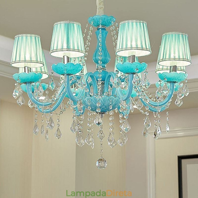 Lustre de cristal criativo europeu elegante luz pendente