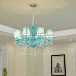 Lustre de cristal criativo europeu elegante luz pendente