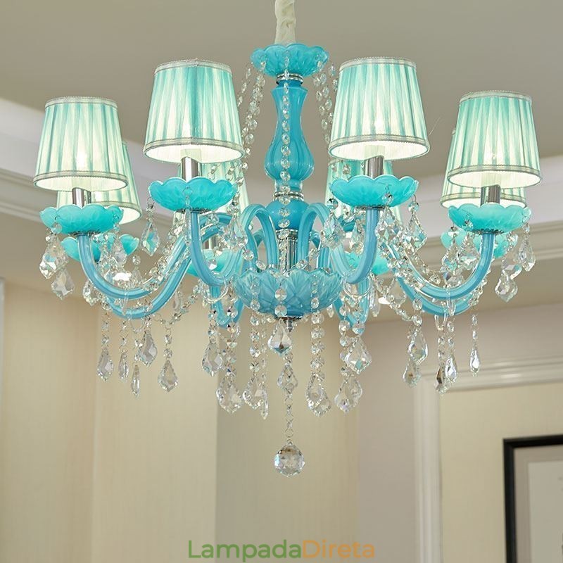 Lustre de cristal criativo europeu elegante luz pendente