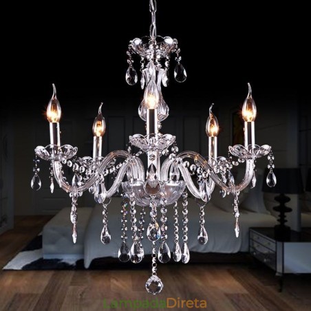 Lustre de cristal elegante moderno europeu pingente de luz Lustre de cristal elegante moderno europeu pingente de luz