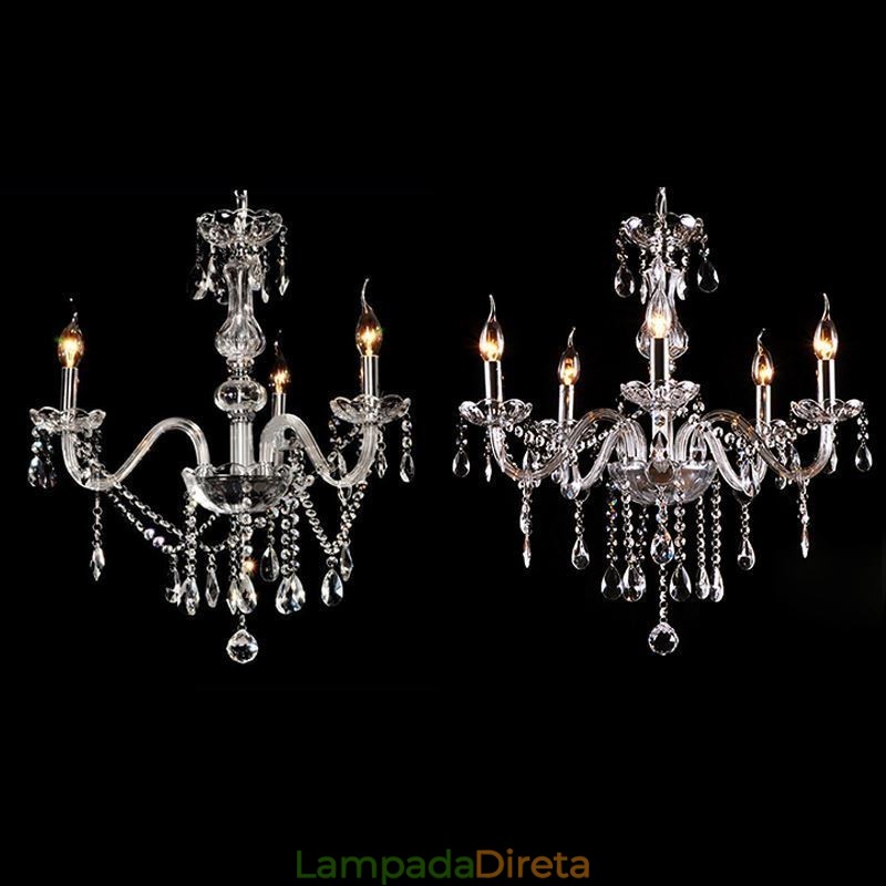 Lustre de cristal elegante moderno europeu pingente de luz
