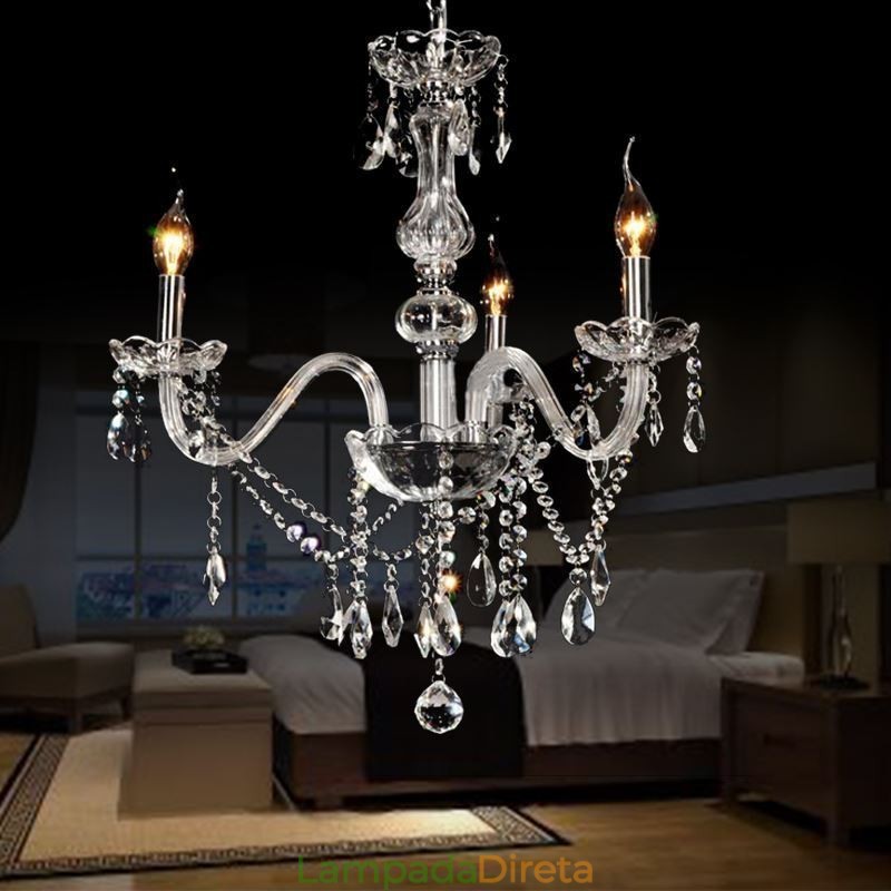 Lustre de cristal elegante moderno europeu pingente de luz