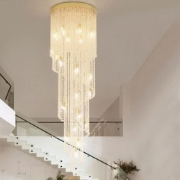 Lustre de cristal moderno, escada de luxo, luz de teto de cristal com 19 luzes