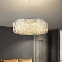 Lustre de cristal moderno, luminária de teto decorativa de luxo europeia com 12 luzes
