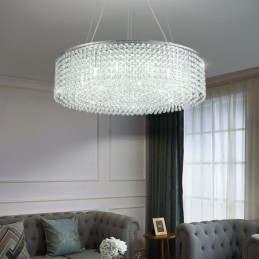Lustre de cristal moderno, luminária de teto decorativa de luxo europeia com 12 luzes