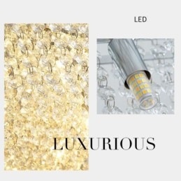 Lustre de cristal moderno, luminária de teto decorativa de luxo europeia com 12 luzes