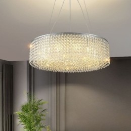 Lustre de cristal moderno, luminária de teto decorativa de luxo europeia com 12 luzes