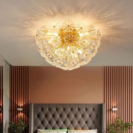 Luminária de teto em forma de flor decorativa moderna de vidro semicircular embutida Luminária de teto em forma de flor decorativa moderna de vidro semicircular embutida