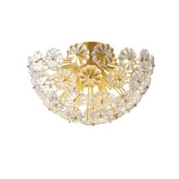 Luminária de teto em forma de flor decorativa moderna de vidro semicircular embutida
