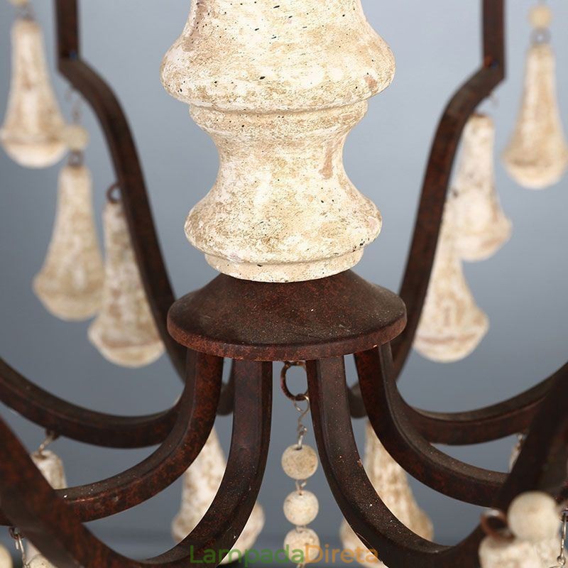 Lustre Pendente de Madeira Estilo Retro Elegante