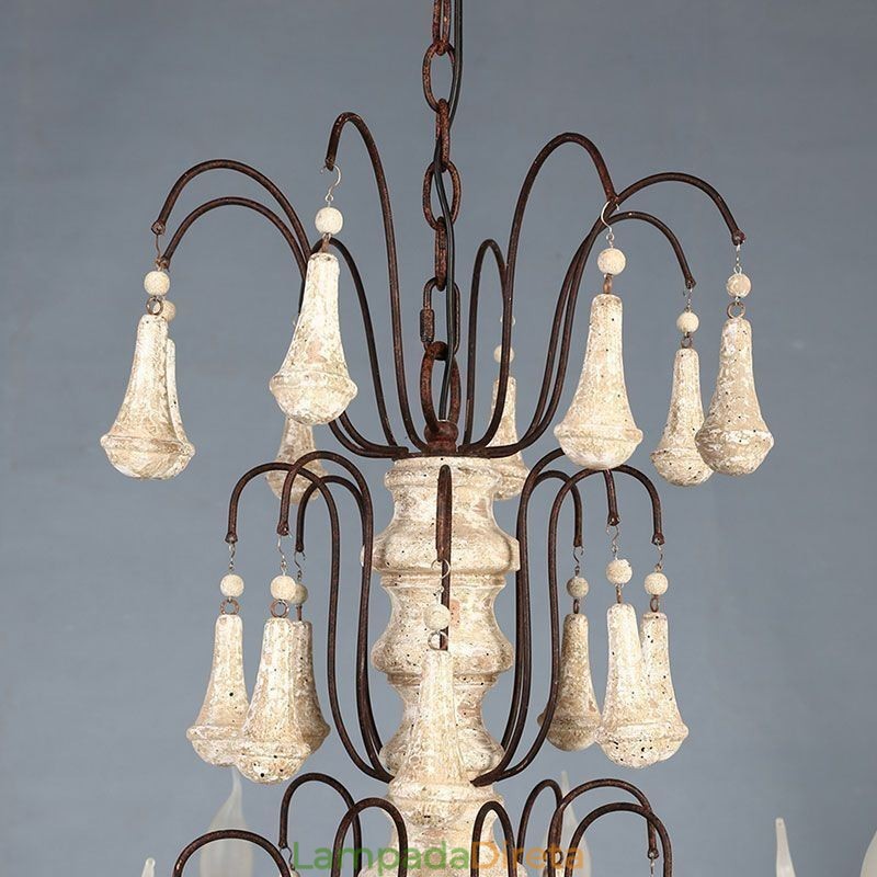 Lustre Pendente de Madeira Estilo Retro Elegante