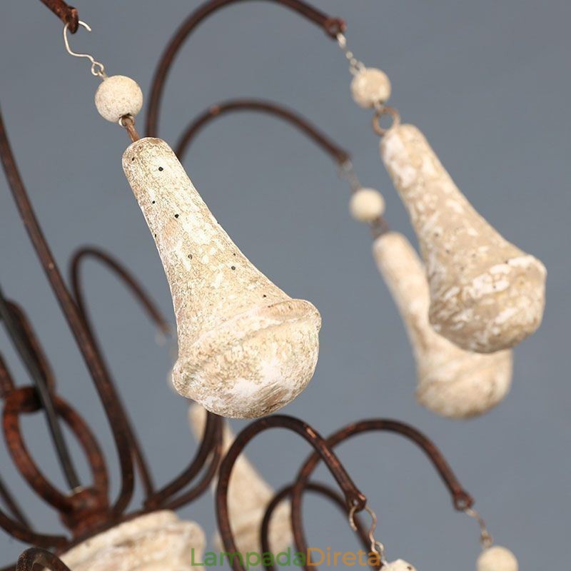 Lustre Pendente de Madeira Estilo Retro Elegante