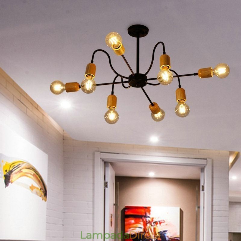 Lustre de aranha de ferro criativo contemporâneo