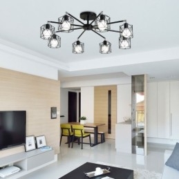 Luminária pendente moderna de gaiola para pássaros, ferro, iluminação decorativa