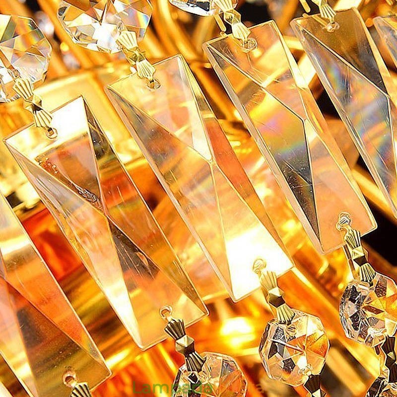 Lustre de cristal de luxo europeu Duplex luz pendente de escada