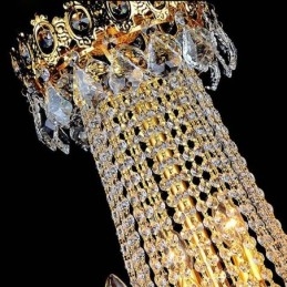 Lustre de cristal de luxo europeu Duplex luz pendente de escada