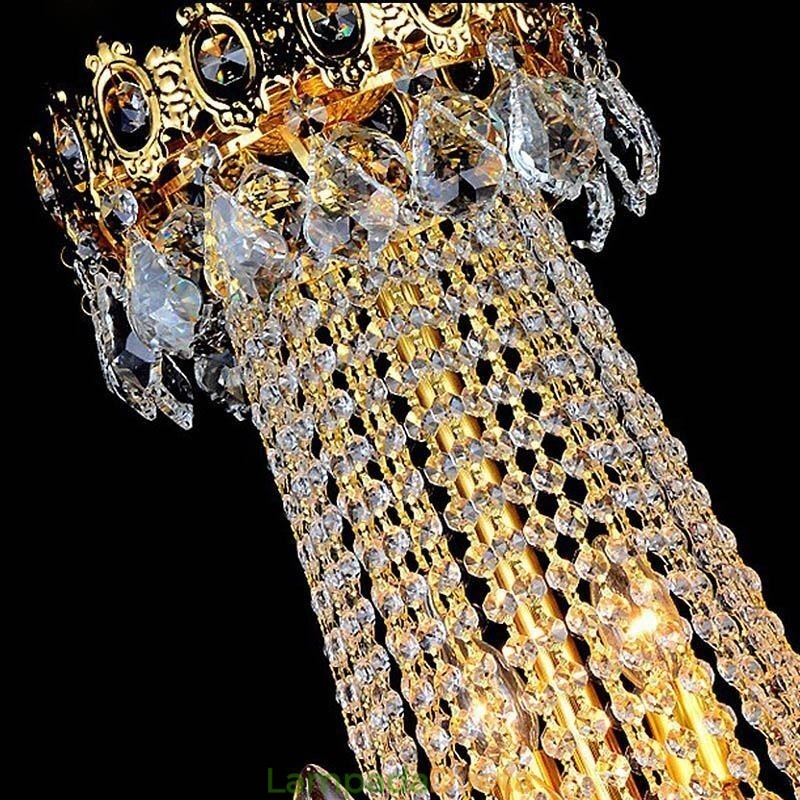 Lustre de cristal de luxo europeu Duplex luz pendente de escada