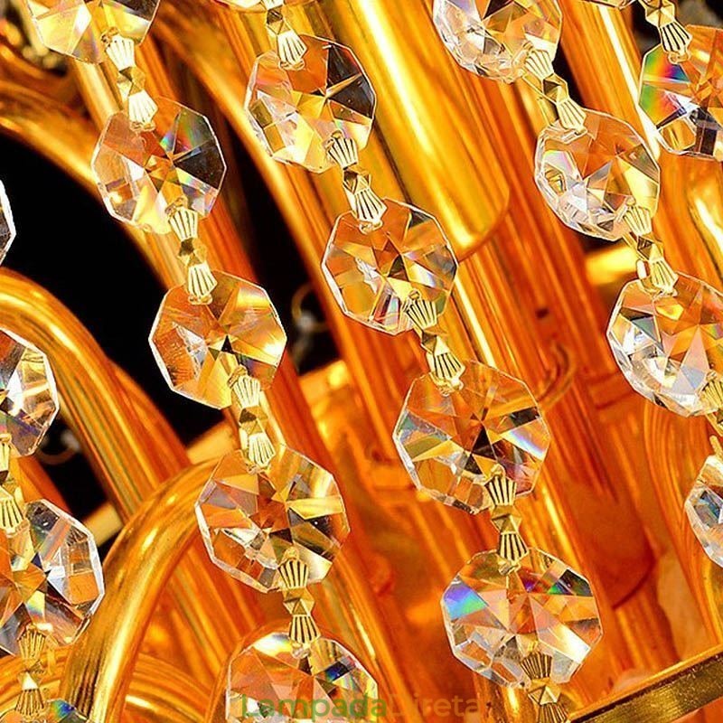 Lustre de cristal de luxo europeu Duplex luz pendente de escada