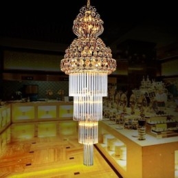 Lustre Império de Cristal Retro Luxo Pingente Longo