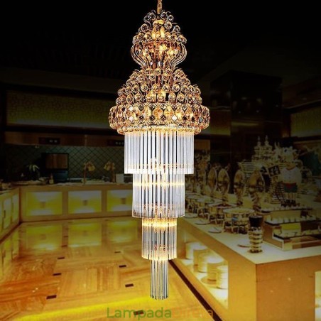 Lustre Império de Cristal Retro Luxo Pingente Longo Lustre Império de Cristal Retro Luxo Pingente Longo