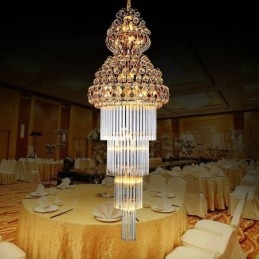 Lustre Império de Cristal Retro Luxo Pingente Longo