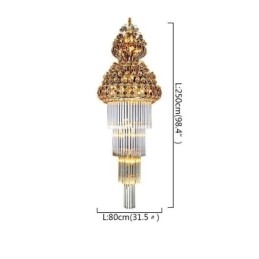 Lustre Império de Cristal Retro Luxo Pingente Longo