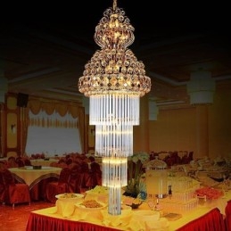 Lustre Império de Cristal Retro Luxo Pingente Longo