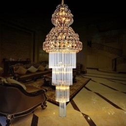 Lustre Império de Cristal Retro Luxo Pingente Longo