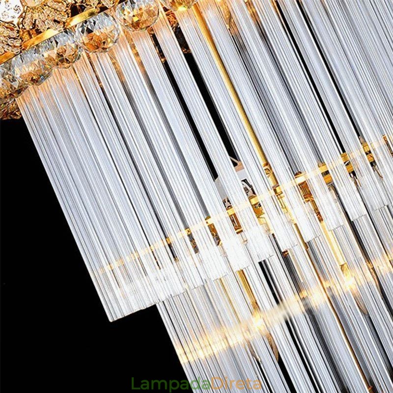 Lustre Império de Cristal Retro Luxo Pingente Longo