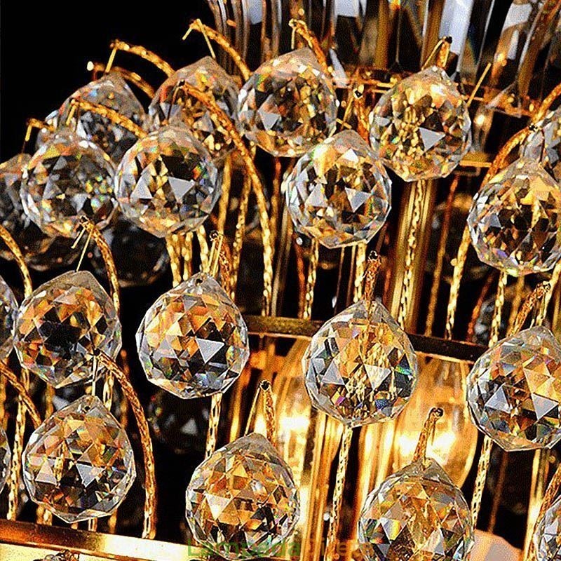 Lustre Império de Cristal Retro Luxo Pingente Longo