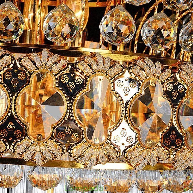 Lustre Império de Cristal Retro Luxo Pingente Longo