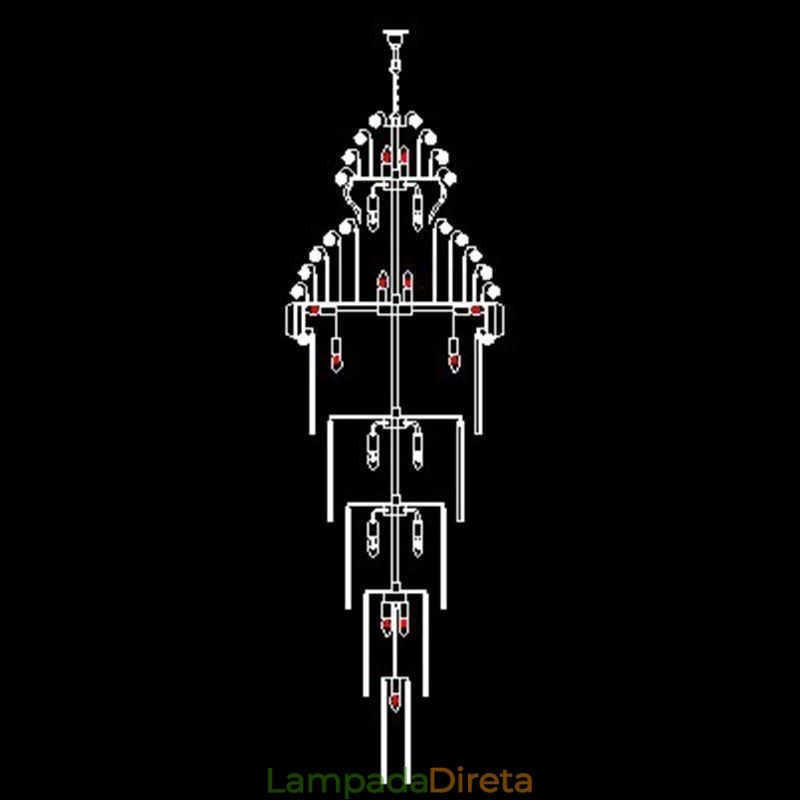 Lustre Império de Cristal Retro Luxo Pingente Longo