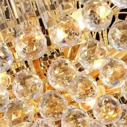Lustre de Cristal Império Europeu Grande Luminária Pendente Cor Dourada