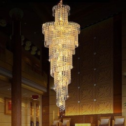 Lustre de cristal europeu grande formato redondo pingente longo