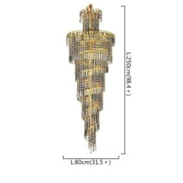 Lustre de cristal europeu grande formato redondo pingente longo