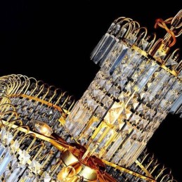 Lustre de cristal europeu grande formato redondo pingente longo