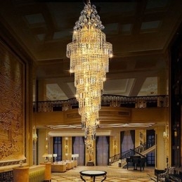 Elegante lustre de cristal império europeu luxo longo pingente