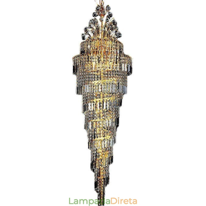 Elegante lustre de cristal império europeu luxo longo pingente