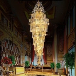 Elegante lustre de cristal império europeu luxo longo pingente
