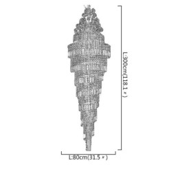 Elegante lustre de cristal império europeu luxo longo pingente