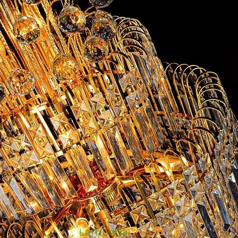 Elegante lustre de cristal império europeu luxo longo pingente